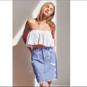 BDG Destroyed Denim Pencil Skirt